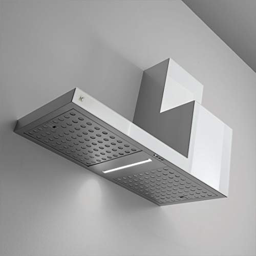 KDesign Campana extractora de pared, modelo K105, disponible en 2 tamaños, filtros de carbono, iluminación LED, diseño 100 % fabricado en Italia (90 cm lado izquierdo)