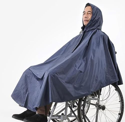 Wasserdichter Rollstuhl-Poncho Regenschutz, Rollstuhlumhang & Stuhlbezug für Erwachsene, universelle Passform, leicht, mit Kapuze, winddichter Regen-Mac für