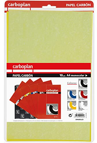 Grafoplás. Confezione da 10 fogli per tessuto | giallo | 21 x 33 cm | Perfetto per il trasferimento di modelli tessili | Carboplan