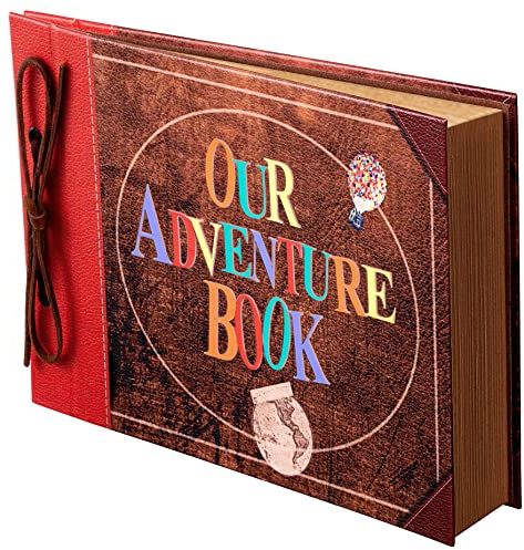 Album fotografico per scrapbooking, il nostro libro di avventura, con parole in rilievo, copertina rigida, album di ritagli per film, viaggi, anniversari, matrimoni, viaggi, baby shower, ecc. (libro