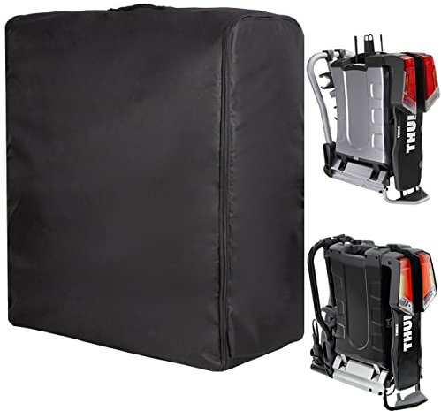 MRWiZMS Tasche für Thule EasyFold 931 und 933 Fahrradträger, aus 600D Oxford Stoff, mit Klappe, Reisverschlüssen und Griffloch für Handgriffe des Zusammengeklappten Träger (Schwarz,60 x 30 X 70 cm)