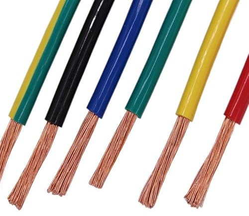 2 Meter BVR Haushaltsdraht 18/17/15/13/9/11 AWG mehradriger Kupferdraht, einadrig, flexibler Draht, Heimdekoration, Beleuchtungsdraht (Color : Black, Size : 2.5MM 13 AWG)