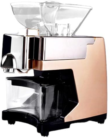 Mini prensa de aceite eléctrica, modo de prensado dual frío y caliente, prensa de aceite de oliva con calefacción controlada por temperatura adecuada para uso comercial/doméstico 220 V,Gold