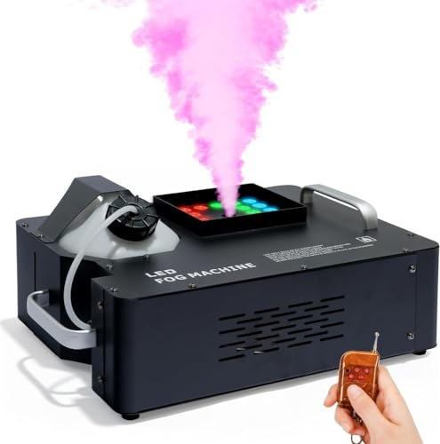 Machine à fumée 1500W, DMX RGB 3 en 1 24 LED, éclairage de scène, pulvérisation verticale avec télécommande