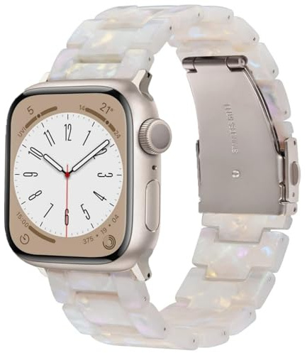 Bracelet Léger en Résine Compatible avec Apple Watch Bracelets 38mm 40mm 41mm 42mm 44mm 45mm 46mm 49mm, Boucle en Acier Inoxydable Bracelet pour iWatch Ultra SE, Séries 10 9 8 7 6 5 4 3 2 1