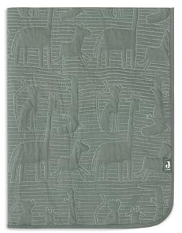 Jollein Couverture pour bébé Jungle Jambo, vert cendré/laurel, 100 x 150 cm, 100% coton, intérieur 100% polyester, pour lit d'enfant – TOG 2.0