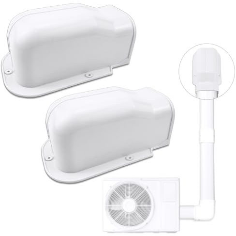 2 pezzi di copertura per tubo climatizzatore, passacavo da parete, passacavo a parete, condizionatore d'aria, collegamento a parete, per canale, condizionatore d'aria (2)