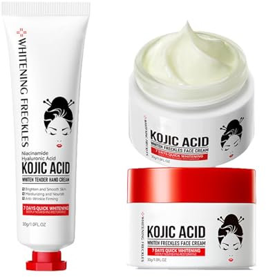 Crème éclaircissante pour peau foncée, Crème anti-taches de rousseur, réduire les taches brunes, Crème For Les Mains À L'acide Kojique Blanchissant Les Taches De Rousseur