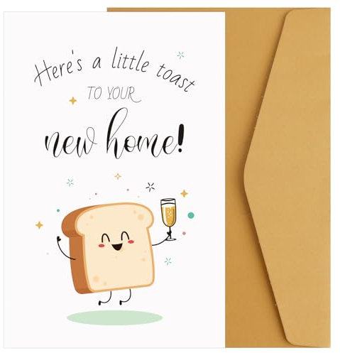 XIHIRCD Karte zum Neuen Zuhause, Kreative Einweihungsgrußkarte mit Umschlag Lustige Glückwunschkarte aus Papier zur Neuen Wohnung ein Hoch Auf Ihr Neues Haus (Stil 2)