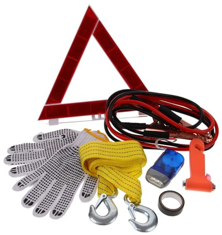 PAMINGONO 1set Kit Di Emergenza Strumenti Auto Completo Per Assistenza Stradale Utensili Indispensabili Per Problemi Auto Pratico e Compatto Per Controlli Veicolo