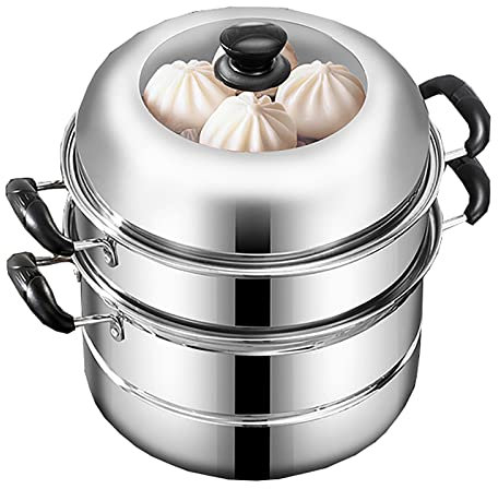 Pentole a vapore in acciaio inox per zuppa di pesce e pollo al vapore, 30 cm