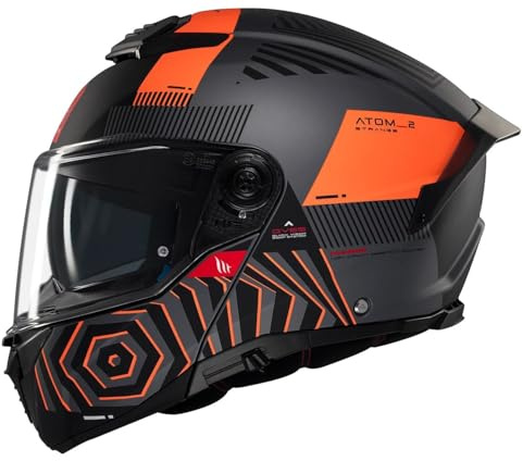 MT Helmet Modular Modell Atom 2 Destiny Orange und Mattschwarz (L 59/60)