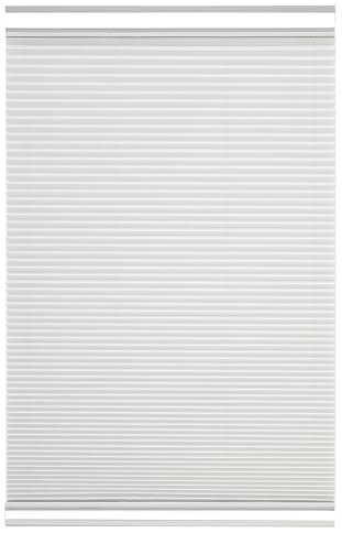 Brillant® Premium Plissee ohne Bohren zum Kleben, Plisseerollo mit Aluminium-Klebeleiste | Sonnenschutz & Sichtschutz für Fenster & Balkontür | Weiß | 75x130 cm (BxH)