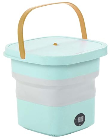 Acouto Tragbare Bucket Waschmaschine 6L Faltbare Automatische Waschmaschine mit LCD -Panel Display für Drom RV Travel Apartment Outdoor Schlaf (EU-Stecker)
