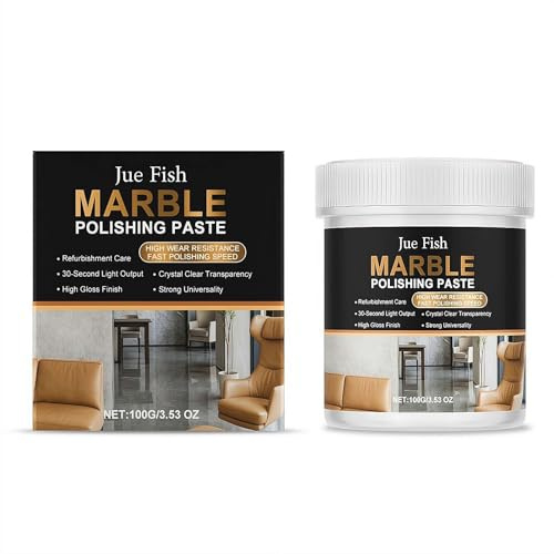 Marble Polishing Paste, 100g Marble Polishing Compound, Quartz Tile Cleaner, Scratch Repair & Stain Removal for Marble Countertops, Stone Surfaces, Floors,waterproof & Fingerprints