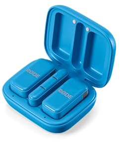RØDE Wireless Micro - Kompakter kabelloser Mikrofon, Zwei Mikrofone mit Ladecase für die Smartphone-Inhaltserstellung - USB-C, Blau