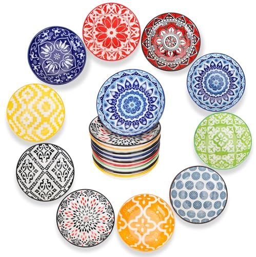 Axincardarm Set of 10 Small Dipping Tapas Bowls Ceramic Soy Sauce Bowls