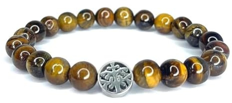 Vera Mentis Bracelet en Œil de Tigre avec Pendentif Arbre de Vie – Pierres Naturelles 8MM – Protection, Confiance & Énergie – Bijou Énergétique Authentique – Bracelet Élégant – Idée Cadeau Symbolique