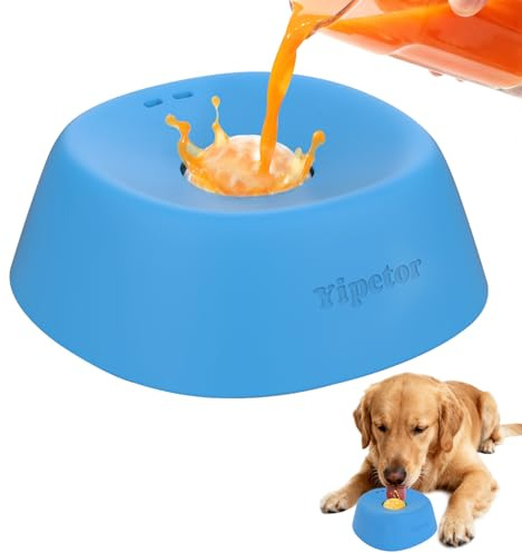 Yipetor Slow Feeder Dog Bowls for Liquid Treat, 【Enrichment Ball-Roll】 Bone Broth Dog Lick Bowl, 3/4 Cup Yogurt Pup Lick Toy for Large Medium Small Breeds Dietary Supplement/Post-op Nutrition