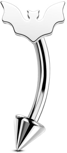 Melighting Halloween Augenbrauen Barbell Intern Gewinde Rook Ohrring 16G gebogenen Barbells Titan Vertikale Labret Lippen Piercing Schmuck Fledermaus/Kürbis
