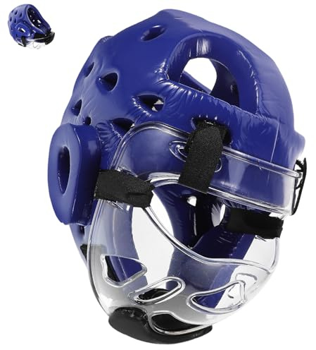 WHAMVOX Adjustable Lightweight Taekwondo Headgear with Cooling Ventilation for Martial Arts Training and Competition Face and Head Protection Sparring Helmet for Karate