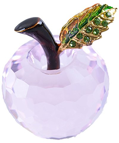 Longwin Briefbeschwerer aus Kristallglas, Apfelform, Dekoration, glas, rose, 40mm Diameter