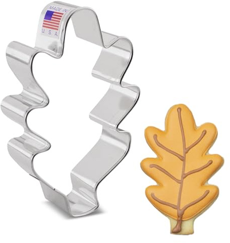 Ann Clark Oak Leaf/Holly Leaf Cookie Cutter, 10.8 cm Made in USA | For Autumn Inspired Bakes, Perfect Size and Shape, America’s Largest Cookie Cutter Maker, Food-Safe American Steel