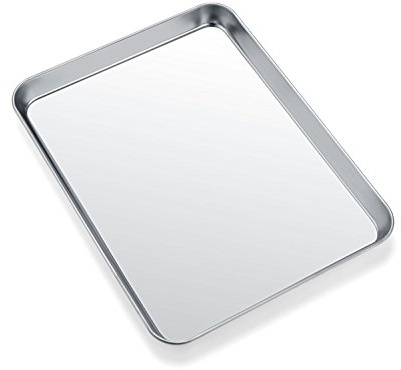 Baking Sheets for Oven, Stainless Steel Cookie Sheet Baking Pan Toaster Oven Tray 10 x 8 x 1 Inch, Easy Clean & Non-stick & Dishwasher Safe
