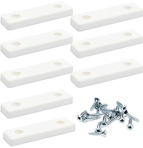8 x separadores del Suelo/Almohadillas para Muebles/Patas para Muebles para atornillar | sossai® MG2 | Color: Blanco | Tamaño: 50x14x5 mm | Incl. Tornillo