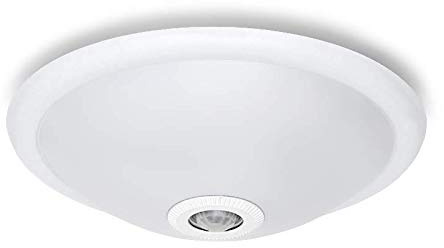 Kwazar Luminaire - Deckenlampe mit Bewegungsmelder - Deckenleuchte Rund - 2 x E27, mit Sensor 360°, 230V, Ø 30cm - für Flur, Keller, Treppenhaus, Küche, Wohnzimmer - MAGOR Lampe
