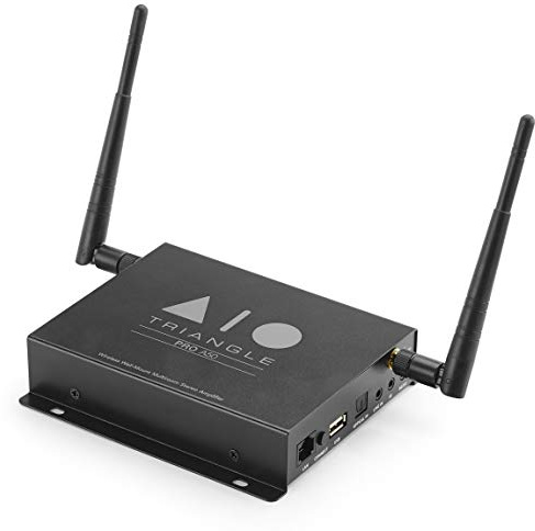 Triangle - Amplificateur Hi-FI AIO Pro 50 – Amplificateur Stéréo intégré 2X 50W - Compatible Wi-FI et Bluetooth - Entrée Optique (TV) - 134 x 146 x 31 mm - Noir
