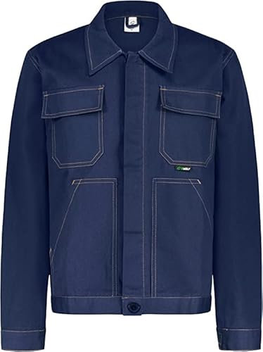 BWOLF Anax Giacca da Lavoro Uomo 100% Cotone Giacca Lavoro Uomo Cotone in Colore Blu XXL