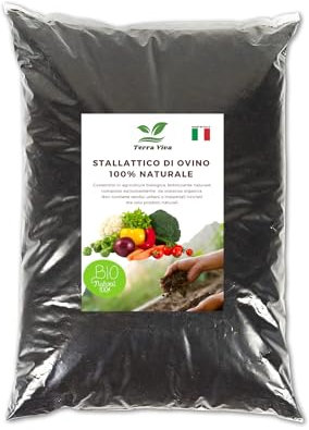 Stallatico per Orto - Letame maturo di Ovino - Concime Stallatico a Lento Rilascio - 8 Kg di Fertilizzante Maturo e Naturale - Stallatico Ovino per Ortaggi e Piante