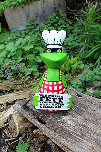 Gwenys Haus Zaunhocker Frosch Grill rot/weiß