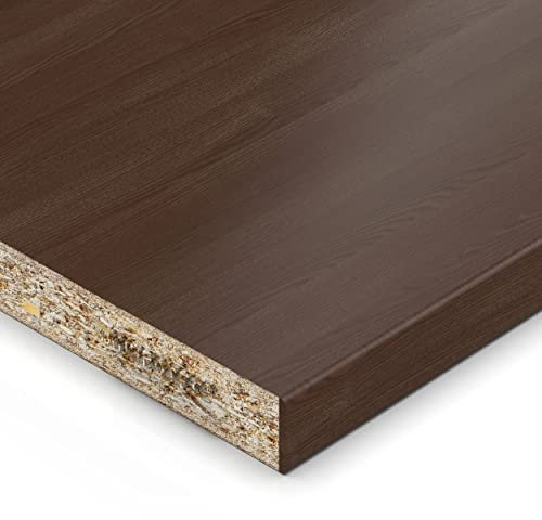 AUPROTEC 19mm Spanplatte Zuschnitt Eiche Piemont Mokka melaminharzbeschichtet Länge bis 200cm Dekorplatten Zuschnitte mit Umleimer Auswahl: 30 x 90 cm (ABS Kante Lange Seite)