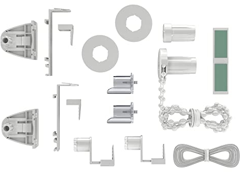 Estika Klemmfix ohne Bohren Montage Set für Doppelrollo, Tag und Nacht Rollo, Duo Rollo - Weiß - 17mm - Ersatzteile für Rollos für Fenster ohne Bohren, Klemmträger für Jalousien, Klemmfix Halterung