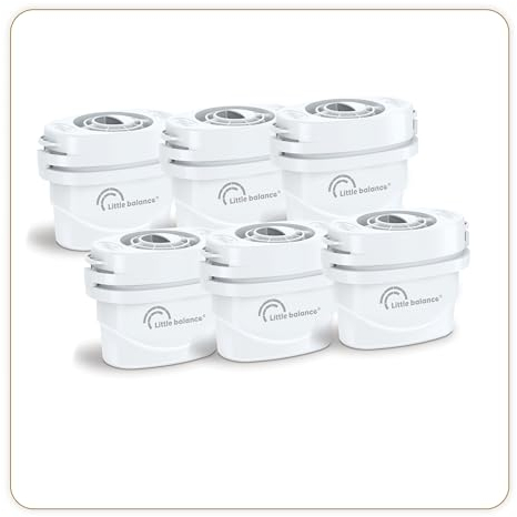 LITTLE BALANCE 8590 Pack de 6 Cartouches filtrantes pour Carafe, Compatible Toutes carafes filtrantes, Pack 6 Mois, Blanc