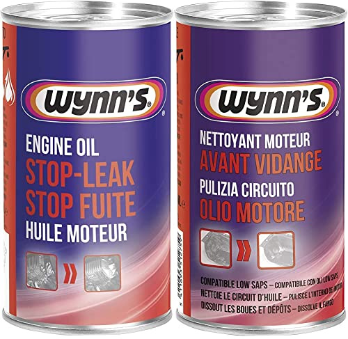 Wynn's Stop Fuite Huile Moteur, Traitement Huile Moteur 325 ML & Nettoyant Moteur Avant Vidange, Additif Diesel et Additif Moteur Essence 325ml