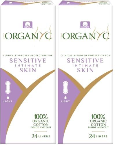 Organyc Organ(y) c, Flache Slipeinlagen aus 100% zertifizierter Bio-Baumwolle - 24 Stück (Packung mit 2)