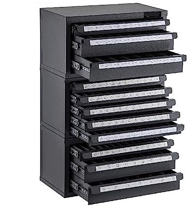 KOZWAY Stapelbarer Bohrer-Spender, Organizer, Schrank, 3-teiliges Set, 3/5 Schubladen, Werkstatt-Hardware, Auto-Wartungs-Aufbewahrungsbox