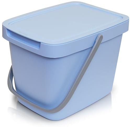 YourCasa Biomülleimer Küche - 6L Komposteimer Küche für alltäglichen Biomüll Behälter - Kompostbehälter mit Deckel zum einhängen Bio Eimer Mülleimer Müll Geruchsdicht Bio Mülleimer Küche klein (Blau)