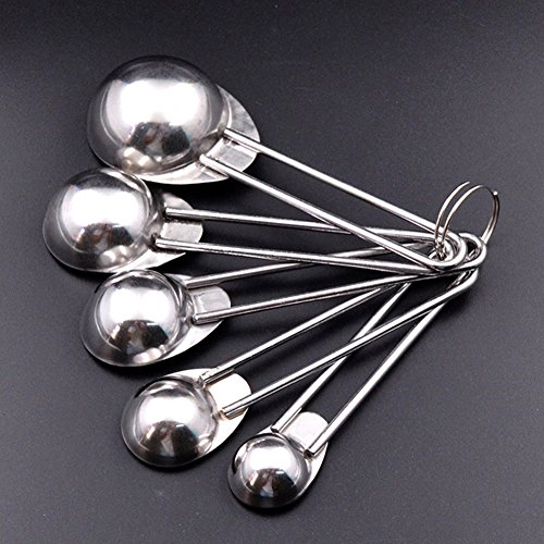 Stainless Steel Measuring Spoons Set for Dry and Liquid Ingredients, Engraved Scale Teaspoons Tablespoons, Kitchen Measurements for Baking Cooking