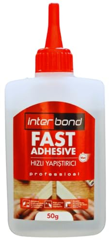 interbond Colla istantanea quasi adesiva extra forte, 50 g, InterBond, super liquida, universale, utilizzabile per incollare plastica, plastica, vetro, legno, pietra, metallo, ecc. (50 g)