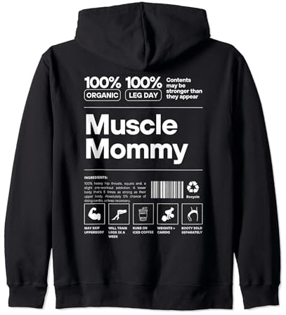 Inhaltsstoffe von Muscle Mommy — 100% Bio, 100% Bein-Tagy-Gymnastik-Passform Kapuzenjacke