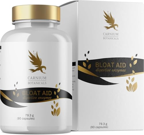 Carnium Botanicals Bloat Aid – Verdauungsenzyme Komplex, 90 Kapseln | Bromelain, Curcuma, Fenchelsamen, Pflanzliche Enzyme und Extrakte, Natürliche Unterstützung
