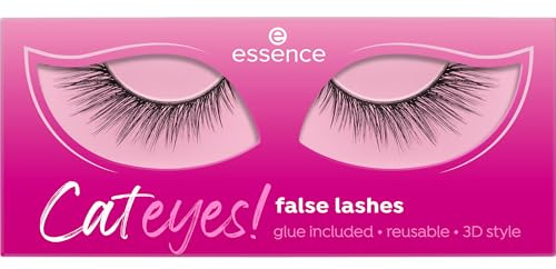 essence Cateyes! false lashes, künstliche Wimpern, Nr. 01, langanhaltend, Falsche Wimpern-Effekt, Extremes Volumen, vegan, ohne Mikroplastikpartikel, Nanopartikel frei, ohne Parfüm, 1er Pack (1pair)