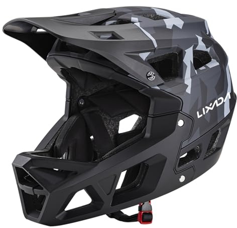 Lixada Vollgesichts-Mountainbike-Helm für Erwachsene, Fullface BMX Helme, Racing Downhill MTB-Helm für Mountainbike
