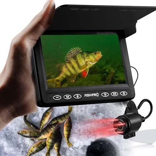 FishPRO® 2026 Upgrade] Unterwasser-Angelkamera, 10,9 cm (4,3 Zoll), Eisfisch-Kamera, Unterwasserkamera, 1000 TVL, Eisfisch-Geschenk für Männer, Eisfisch-Finder für Bootsfische mit IR/USB-C/5.000 mAh