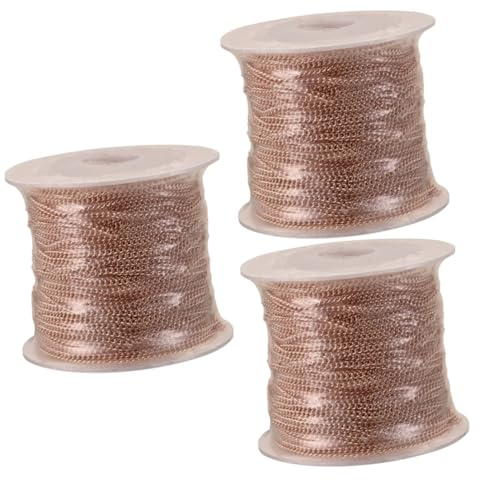 Operitacx 3rollen Schmuckkette Für Schmuckherstellung Halbleiterkette Für Und Armbänder Rostfrei Roségold Vielseitig Einsetzbar Für Kreative Bastelprojekte
