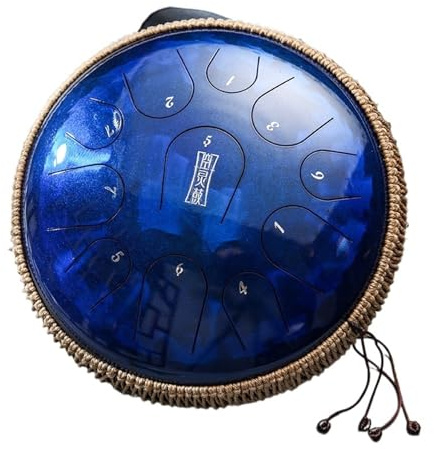 Steel Tongue Drum Percussion Tamburin Musikinstrument E Thereal 11 Noten 31,8 cm C Tuning Handpan (Typ K)